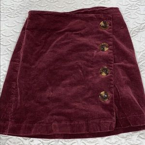 Velvet Maroon Mini Skirt